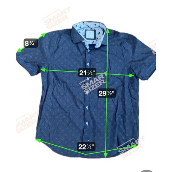 Danini Shirt Mens Modern Fit Navy Short Sleeve Button Up XX-Large 100% Cotton - Picture 8 of 8